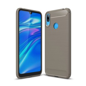Schutzh�lle Handyh�lle f�r Huawei Y7 (2019) Case Cover Carbon Optik Grau