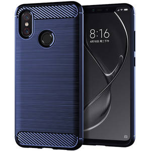 Schutzh�lle Handyh�lle f�r Xiaomi Mi 8 Pro Case Cover Carbon Optik Blau