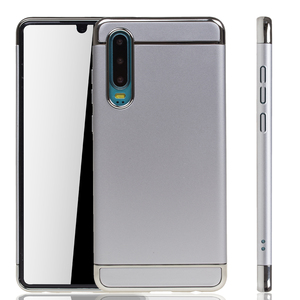 Huawei P30 Handy H�lle Schutz Case Bumper Hard Cover Silber