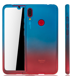 Handyhlle Schutzhlle fr Xiaomi Redmi Note 7 / Redmi Note 7 Pro Full Case Cover Displayschutz 360 Rot
