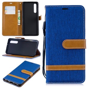 Huawei P30 Handy Hlle Schutz-Tasche Case Cover Kartenfach Etui Wallet Blau