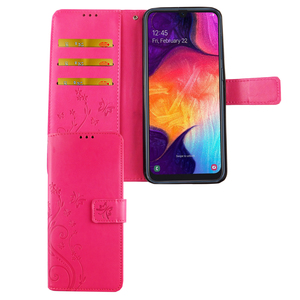 Samsung Galaxy A50 Handy Hlle Schutz-Tasche Cover Flip-Case Kartenfach Pink