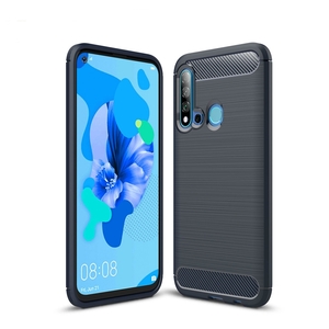 Schutzh�lle Handyh�lle f�r Huawei P20 Lite 2019 Case Cover Carbon Optik Blau