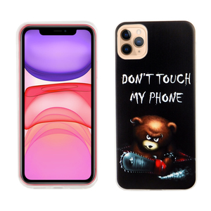 Apple iPhone 11 Pro Max Handy H�lle Schutz-Case Cover Bumper Dont Touch My Phone B�r