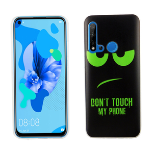 Huawei P20 Lite 2019 Handy Hlle Schutz-Case Cover Bumper Dont Touch My Phone Grn