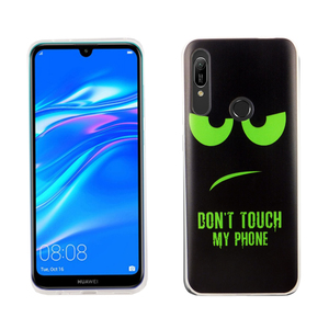 Huawei Y9 Prime 2019 Handy H�lle Schutz-Case Cover Bumper Dont Touch My Phone Gr�n