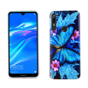 Huawei Y9 Prime 2019 Handy Hlle Schutz-Case Cover Bumper Schmetterling Blau