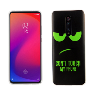 Xiaomi Mi 9T Handy H�lle Schutz-Case Cover Bumper Dont Touch My Phone Gr�n