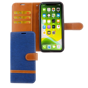 Apple iPhone 11 Pro Handy Hlle Schutz-Tasche Case Cover Kartenfach Etui Wallet Blau