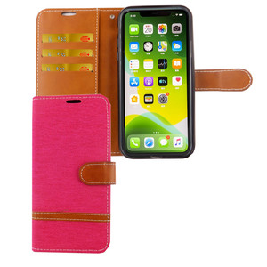 Apple iPhone 11 Pro Handy Hlle Schutz-Tasche Case Cover Kartenfach Etui Wallet Pink