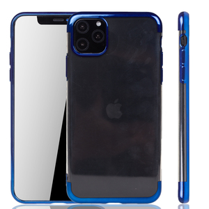 Handyh�lle f�r Apple iPhone 11 Pro Max Blau - Clear - TPU Silikon Case Backcover Schutzh�lle in Transparent   Blau