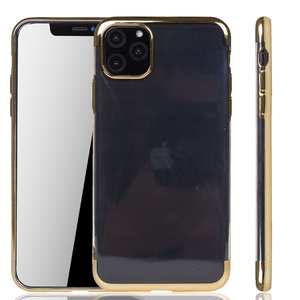 Handyhlle fr Apple iPhone 11 Pro Max Gold - Clear - TPU Silikon Case Backcover Schutzhlle in Transparent   Gold