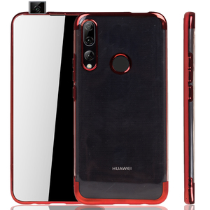Handyh�lle f�r Huawei P smart Z Rot - Clear - TPU Silikon Case Backcover Schutzh�lle in Transparent   Rot