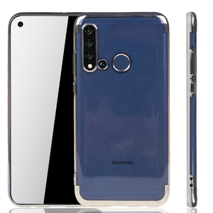 Handyhlle fr Huawei P20 Lite 2019 Silber - Clear - TPU Silikon Case Backcover Schutzhlle in Transparent   Silber