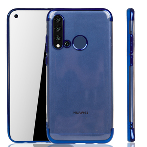 Handyhlle fr Huawei P20 Lite 2019 Blau - Clear - TPU Silikon Case Backcover Schutzhlle in Transparent   Blau
