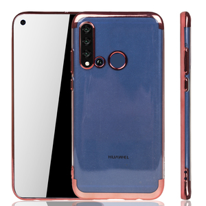 Handyhlle fr Huawei P20 Lite 2019 Rose Pink - Clear - TPU Silikon Case Backcover Schutzhlle in Transparent   Rose Pink