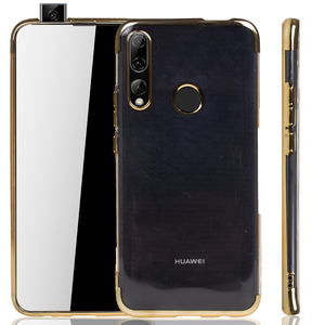 Handyh�lle f�r Huawei Y9 2019 Gold - Clear - TPU Silikon Case Backcover Schutzh�lle in Transparent   Gold