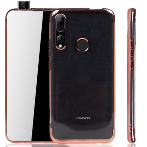 Handyh�lle f�r Huawei Y9 2019 Rose Pink - Clear - TPU Silikon Case Backcover Schutzh�lle in Transparent   Rose Pink
