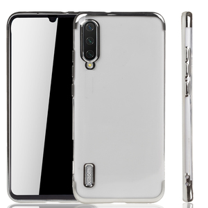 Handyh�lle f�r Xiaomi Mi A3 Silber - Clear - TPU Silikon Case Backcover Schutzh�lle in Transparent   Silber