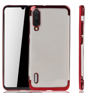 Handyh�lle f�r Xiaomi Mi A3 Rot - Clear - TPU Silikon Case Backcover Schutzh�lle in Transparent   Rot
