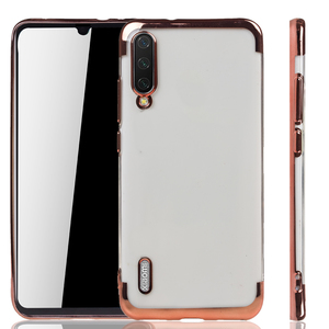 Handyhlle fr Xiaomi Mi A3 Rose Pink - Clear - TPU Silikon Case Backcover Schutzhlle in Transparent   Rose Pink