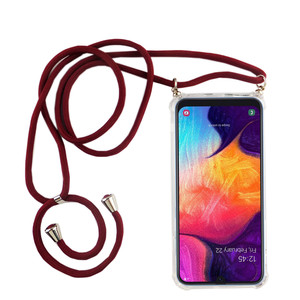 Handykette f�r Samsung Galaxy A50 - Smartphone Necklace H�lle mit Band - Schnur mit Case zum umh�ngen in Rot