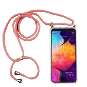 Handykette f�r Samsung Galaxy A50 - Smartphone Necklace H�lle mit Band - Schnur mit Case zum umh�ngen in Rosa