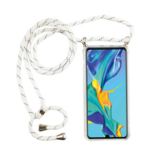 Handykette f�r Huawei P30 - Smartphone Necklace H�lle mit Band - Schnur mit Case zum umh�ngen in Wei�