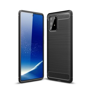 Schutzhlle Handyhlle fr Samsung Galaxy A91 Case Cover Carbon Optik Schwarz