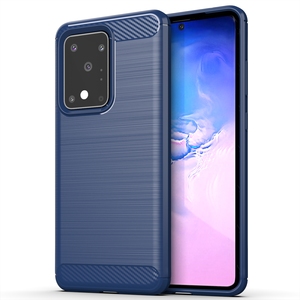 Schutzhlle Handyhlle fr Samsung Galaxy S20 Ultra Case Cover Carbon Optik Blau