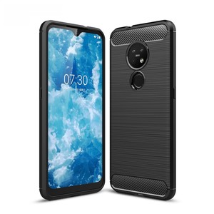 Schutzh�lle Handyh�lle f�r Nokia 6.2 Case Cover Carbon Optik Schwarz