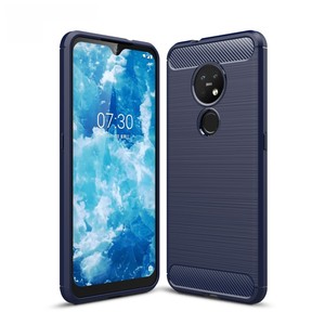 Schutzh�lle Handyh�lle f�r Nokia 6.2 Case Cover Carbon Optik Blau