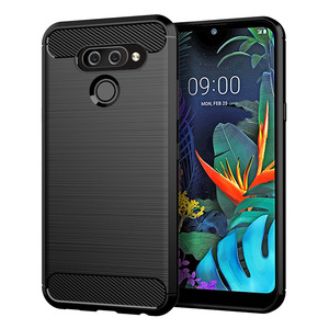 Schutzh�lle Handyh�lle f�r LG K50 Case Cover Carbon Optik Schwarz