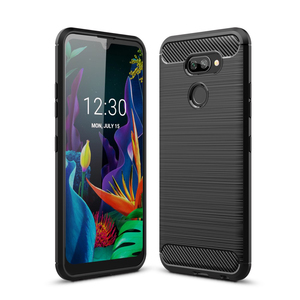 Schutzh�lle Handyh�lle f�r LG K40S Case Cover Carbon Optik Schwarz