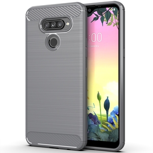 Schutzh�lle Handyh�lle f�r LG K50S Case Cover Carbon Optik Grau