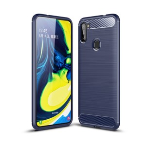 Schutzh�lle Handyh�lle f�r Samsung Galaxy A11 Case Cover Carbon Optik Blau