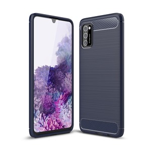 Schutzh�lle Handyh�lle f�r Samsung Galaxy A41 Case Cover Carbon Optik Blau