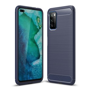 Schutzhlle Handyhlle fr Huawei Honor V30 Case Cover Carbon Optik Blau