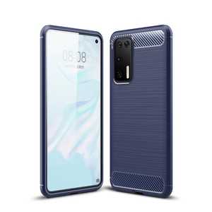 Schutzh�lle Handyh�lle f�r Huawei P40 Case Cover Carbon Optik Blau