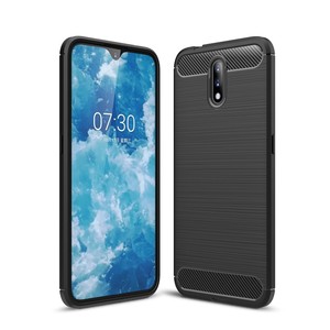 Schutzh�lle Handyh�lle f�r Nokia 2.3 Case Cover Carbon Optik Schwarz