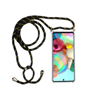 Handykette f�r Samsung Galaxy A71 - Smartphone Necklace H�lle mit Band - Schnur mit Case zum umh�ngen in Schwarz
