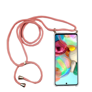 Handykette f�r Samsung Galaxy A71 - Smartphone Necklace H�lle mit Band - Schnur mit Case zum umh�ngen in Rosa