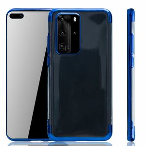 Handyh�lle f�r Huawei P40 Blau - Clear - TPU Silikon Case Backcover Schutzh�lle in Transparent   Blau