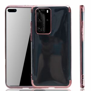 Handyh�lle f�r Huawei P40 Rose Pink - Clear - TPU Silikon Case Backcover Schutzh�lle in Transparent   Rose Pink