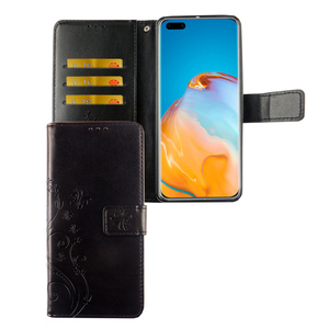 Huawei P40 Handy H�lle Schutz Tasche Cover Flip Case Kartenfach Schwarz