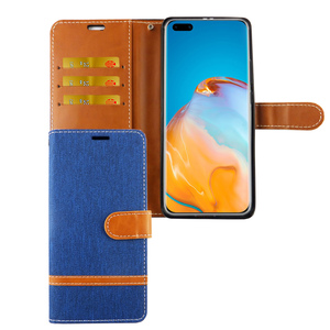 Huawei P40 Pro Handy H�lle Schutz Tasche Case Cover Kartenfach Etui Wallet Blau