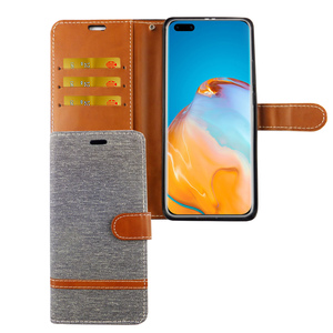 Huawei P40 Pro Handy H�lle Schutz Tasche Case Cover Kartenfach Etui Wallet Grau