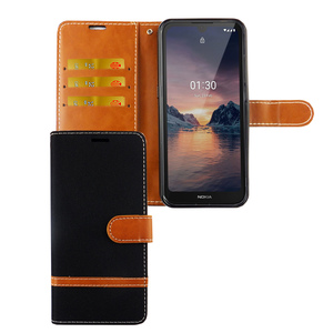 Nokia 1.3 Handy H�lle Schutz Tasche Case Cover Kartenfach Etuis Schwarz