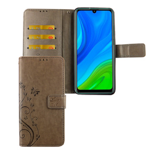 Huawei P smart 2020 Handy Hlle Schutz Tasche Cover Flip Case Kartenfach Grau