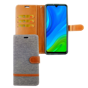 Huawei P smart 2020 Handy Hlle Schutz Tasche Case Cover Kartenfach Etui Wallet Grau